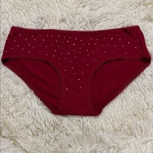 Victoria's Secret Red Panties with Silver Accents